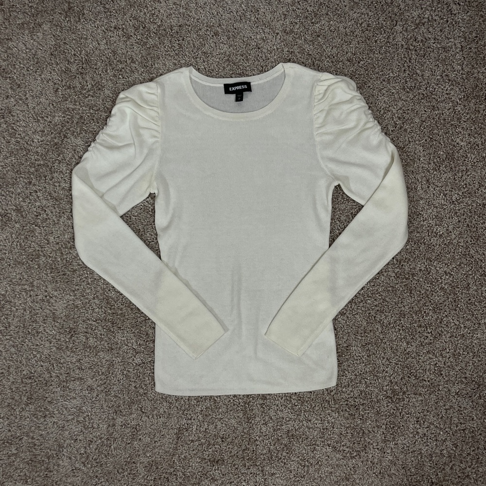 Express Cream Puff Sleeve Knit Top  Size: Small